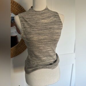 Anthropologie Gray Sleeveless Ribbed Top